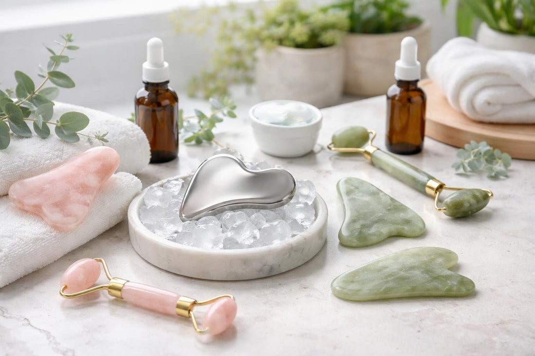 Cooling gua sha tools for facial and body massage