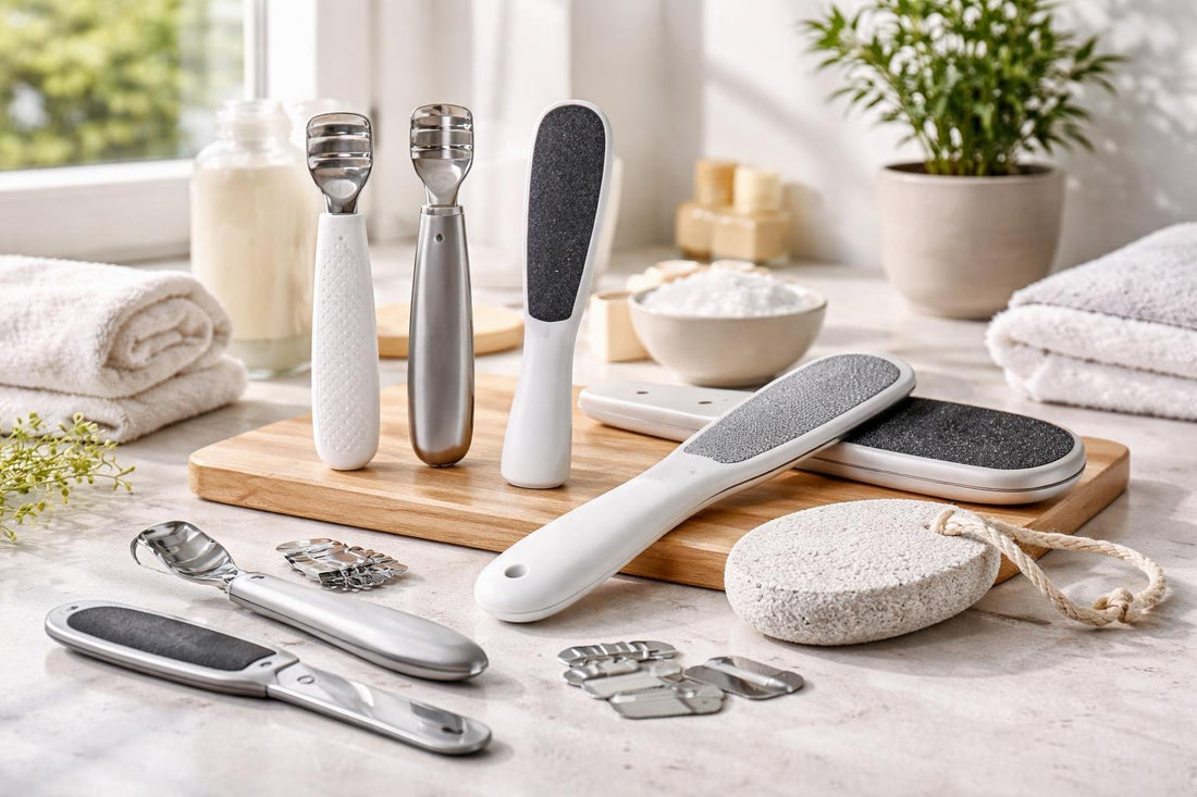 Collection of corn and callus trimmers with tools