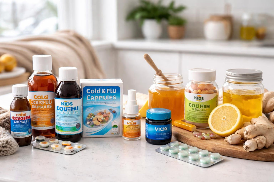 family cough and cold medicines collection with alternatives