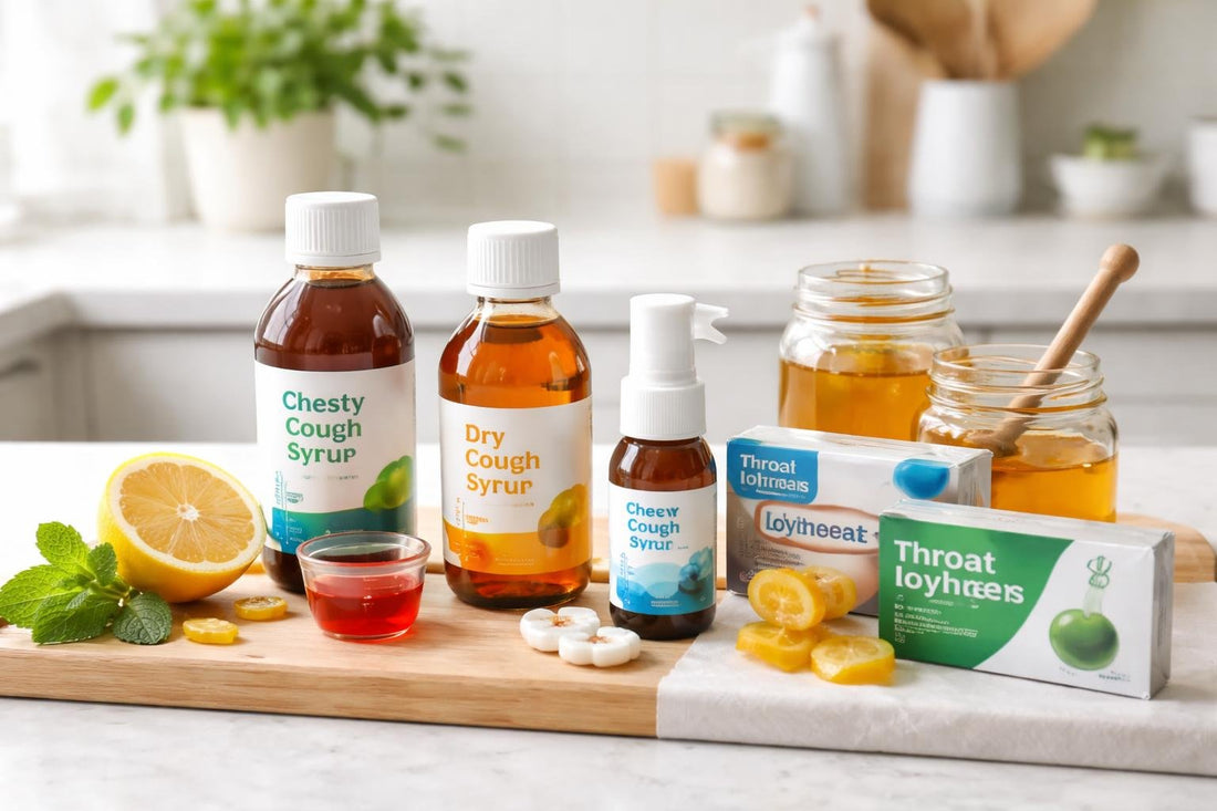 Cough and sore throat medicine selection for families