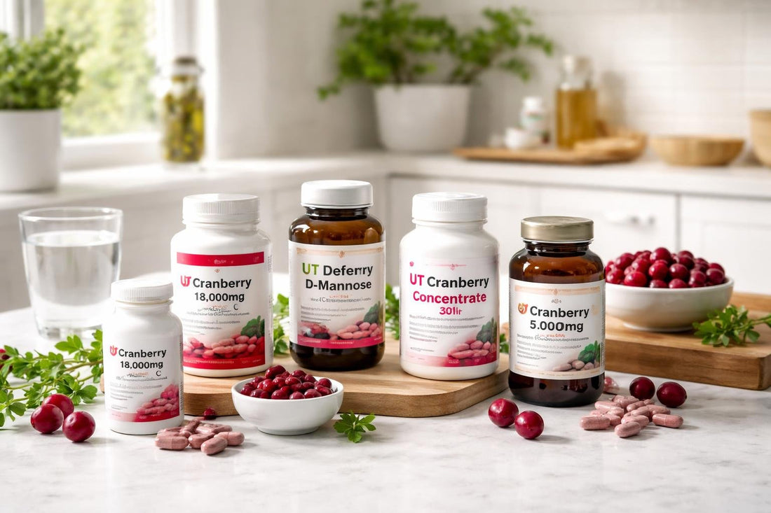 selection of cranberry herbal supplements for bladder support