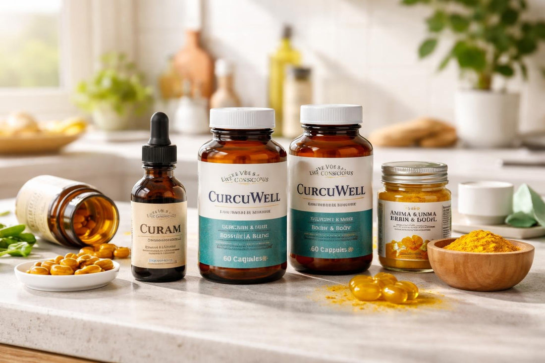 Selection of curcumin supplements and turmeric products