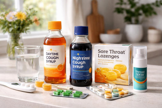 Day and night cough and sore throat relief options