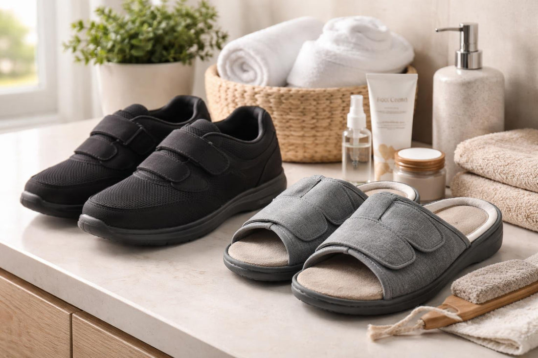 Diabetic-friendly shoes and slippers for neuropathy support