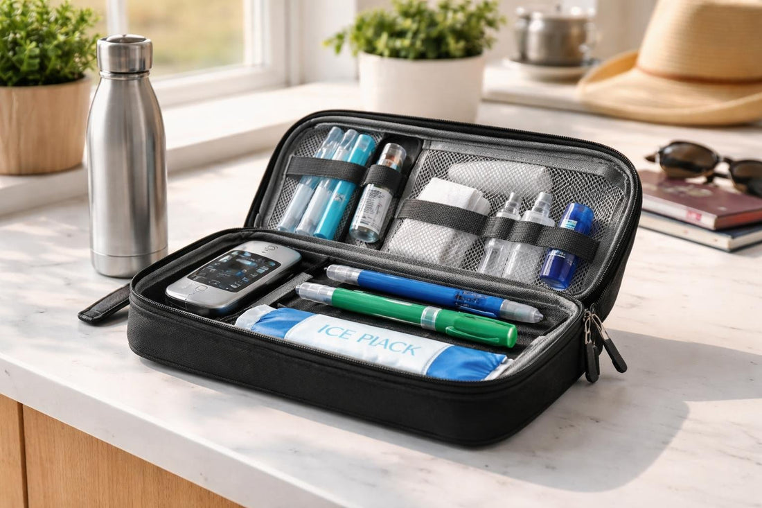 diabetic travel kit organiser with insulin and ice pack