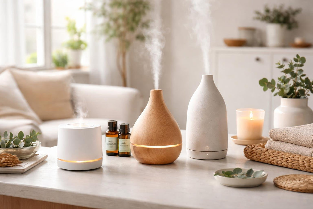 compact aromatherapy diffuser setup in small flat