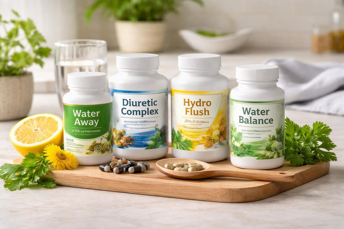 Affordable diuretic supplements selection on table