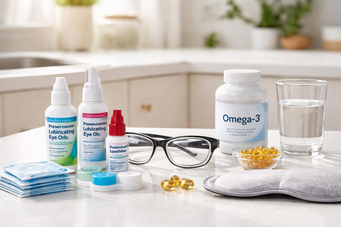 Dry eye relief essentials products for contact lens wearers