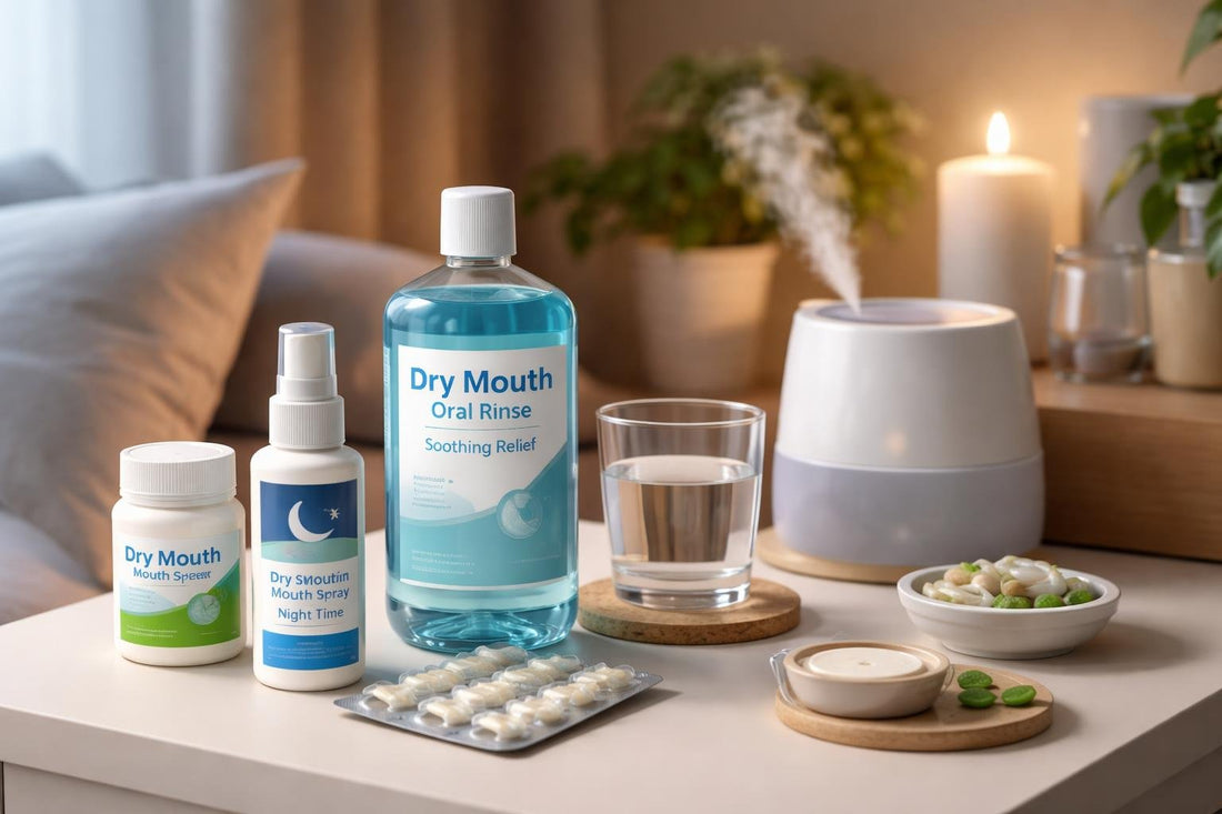 Night-time dry mouth relief products and alternatives