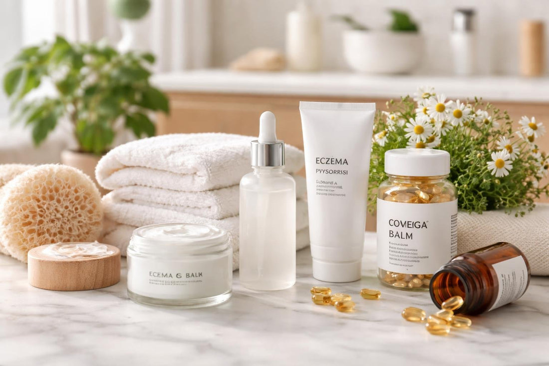 Advanced eczema, psoriasis and rosacea care products and routine