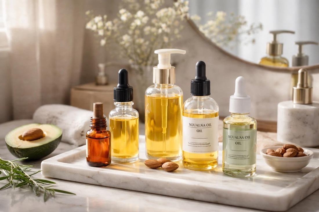 assortment of carrier oils for dry winter skin
