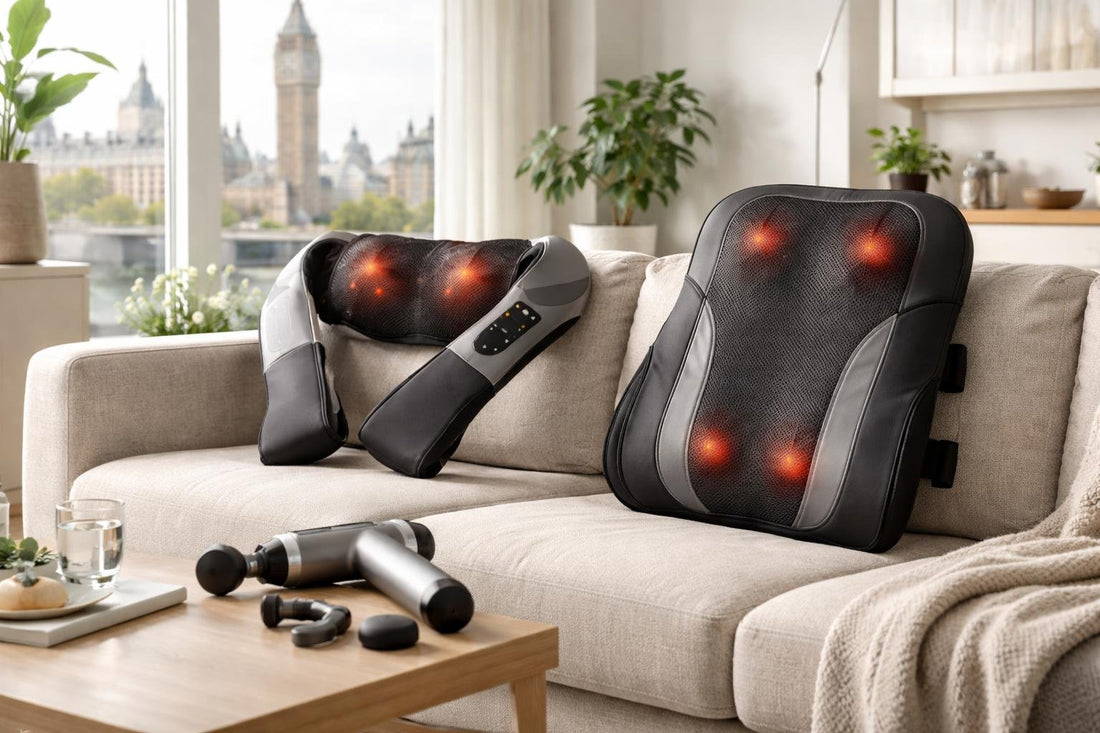 electric back massager on sofa in London
