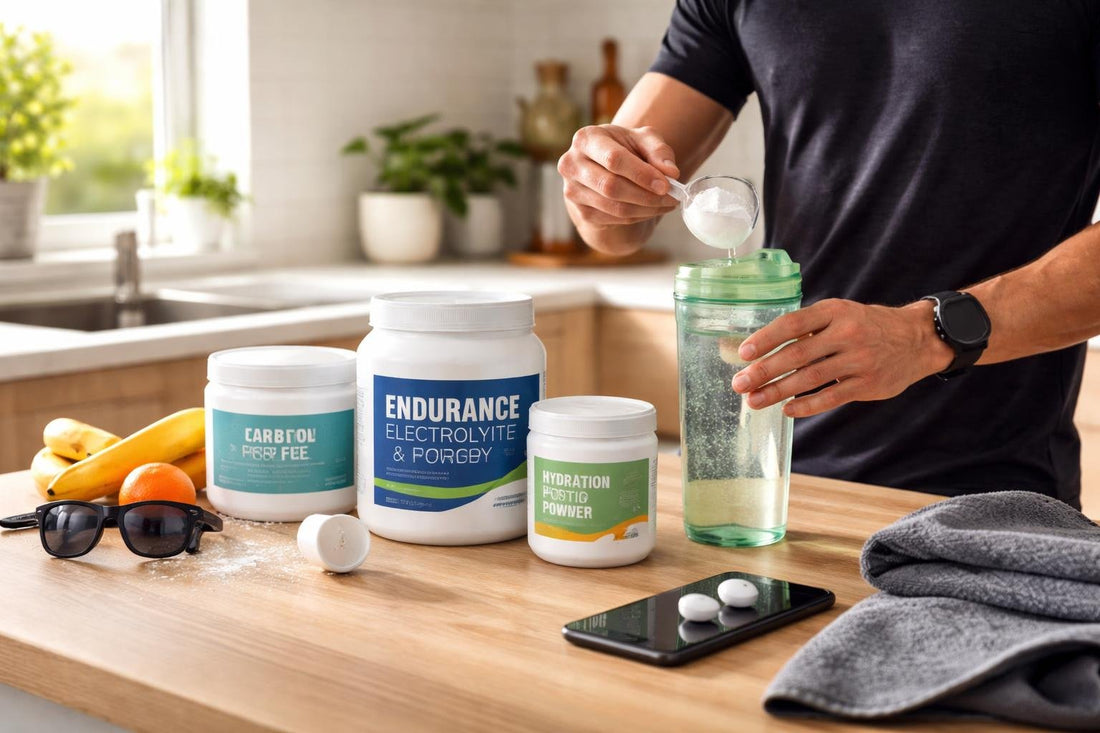 runner mixing endurance energy powder before long run