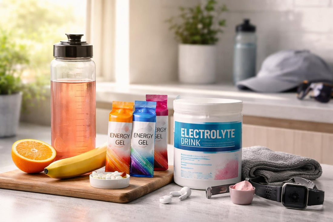 Endurance fuelling gels and electrolyte drink for race day