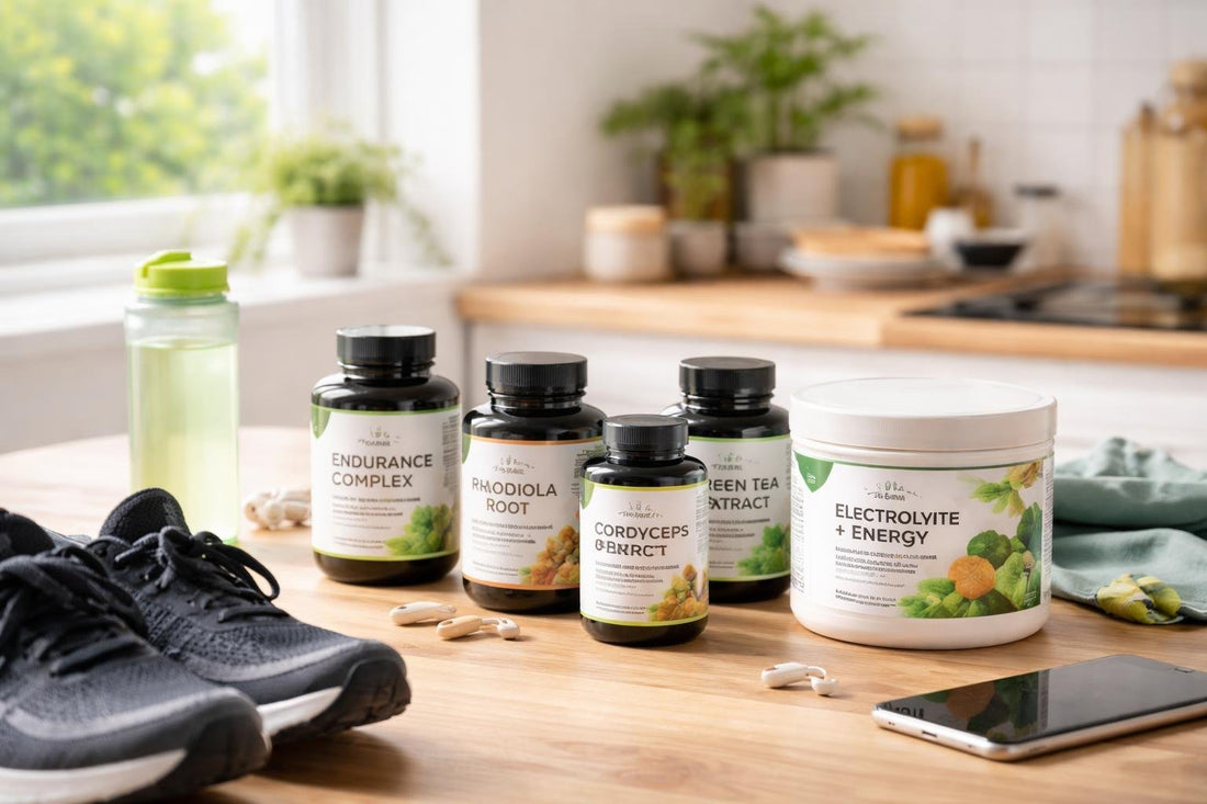 Runner choosing herbal endurance supplements