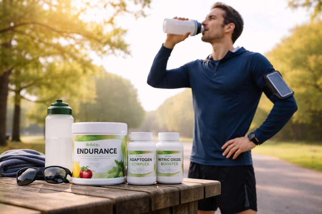 Runner testing herbal endurance supplements on training run