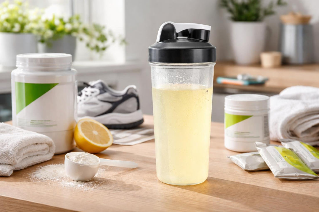 Energy powder drink bottle mix for long training