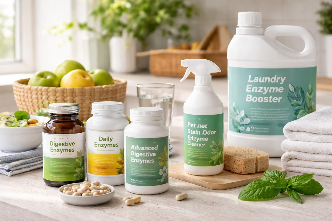 Selection of enzyme supplements for digestion and laundry