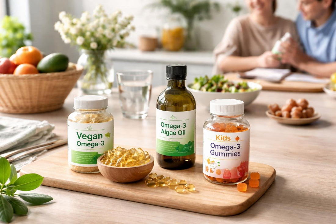 family choosing essential fatty acid supplements