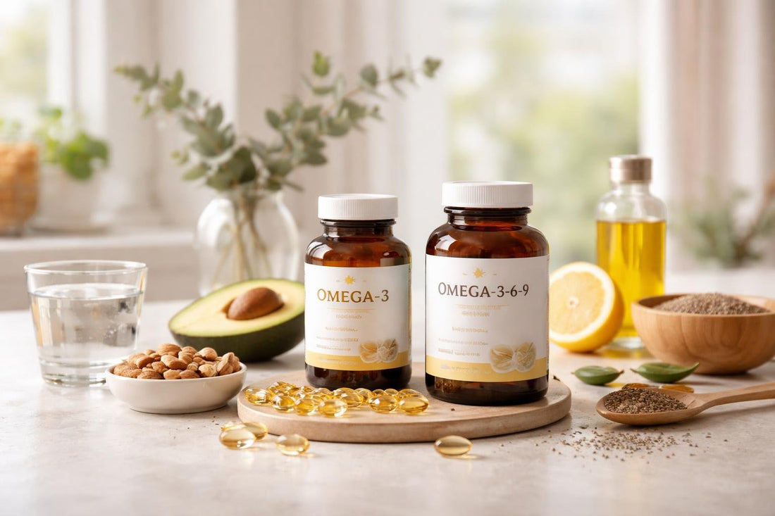Omega 3 and omega 6 supplement capsules for seasonal wellbeing
