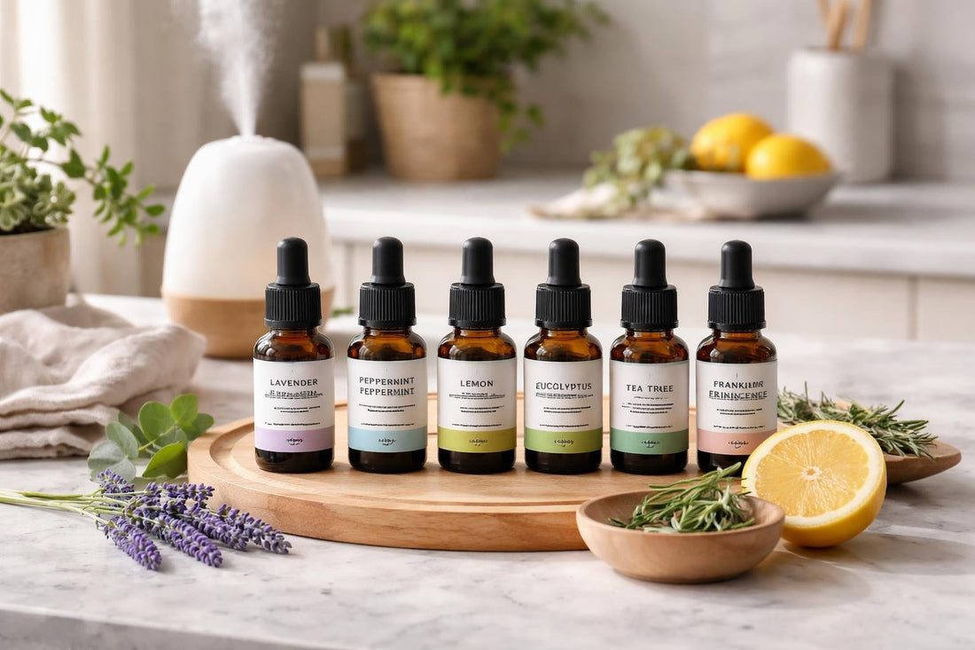 Essential oil singles bottles for relaxing home routines