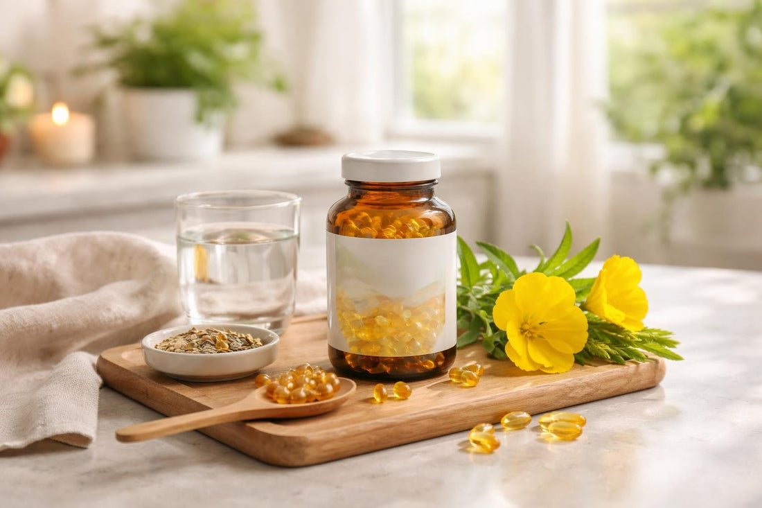Evening primrose oil capsules for seasonal wellbeing support
