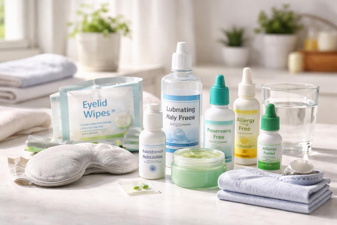 assorted everyday eye care products for sensitive eyes