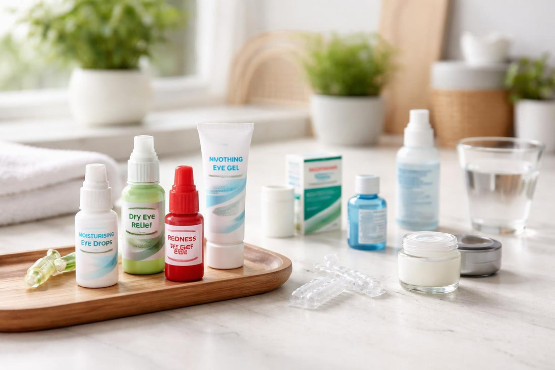 assorted moisturising eye drops and alternatives UK