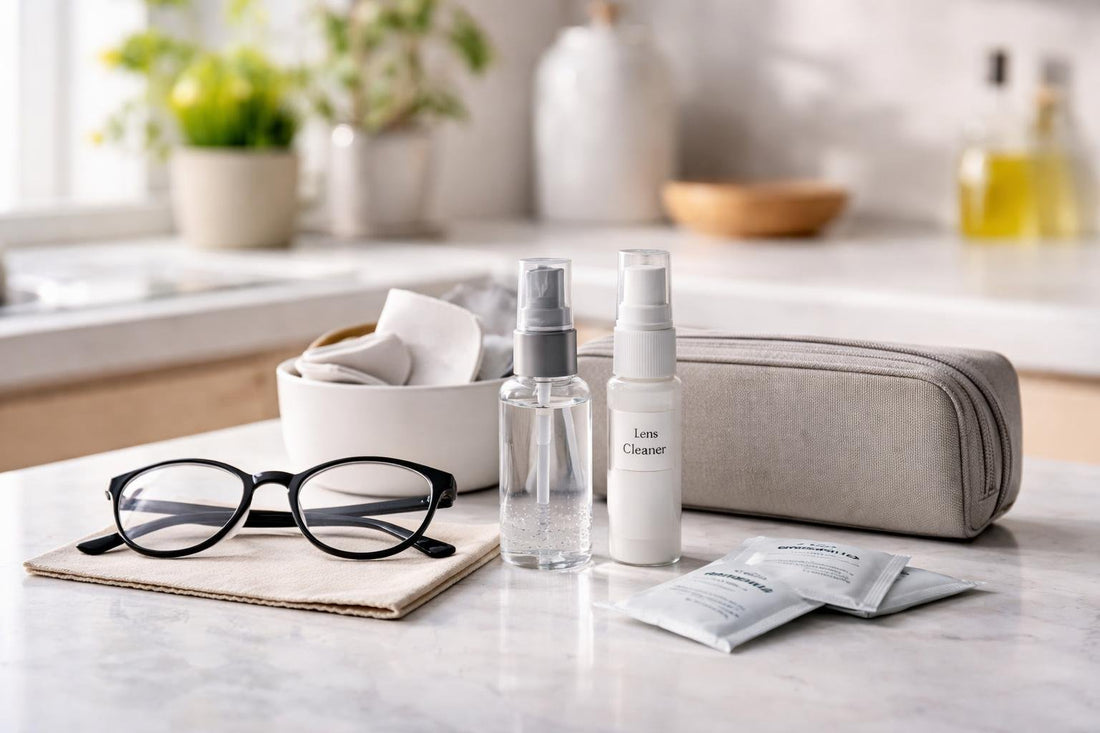 Eyeglass care essentials kit for daily lens cleaning