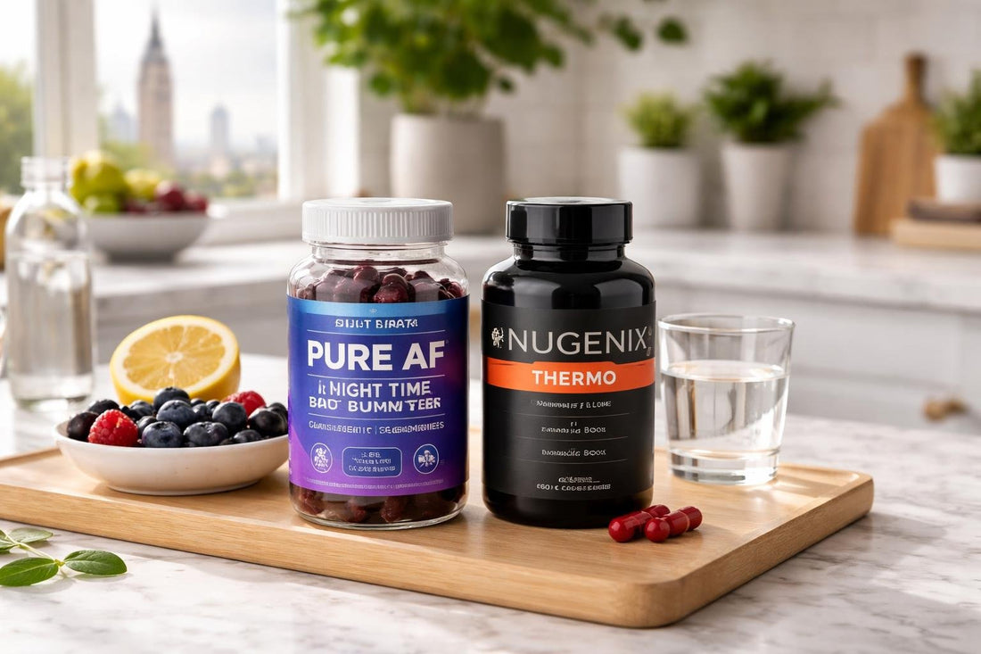 Selection of fat burner supplement bottles and labels in London