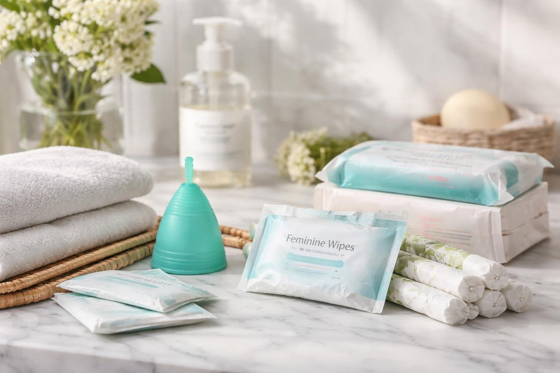 assorted feminine care products for sensitive skin