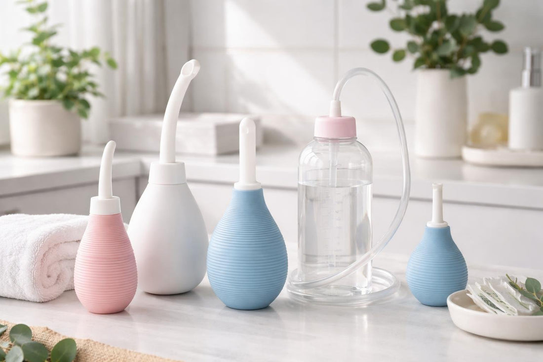 Collection of feminine douches and enema kits