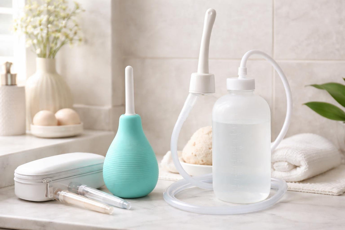 portable feminine douche and enema kit on shelf