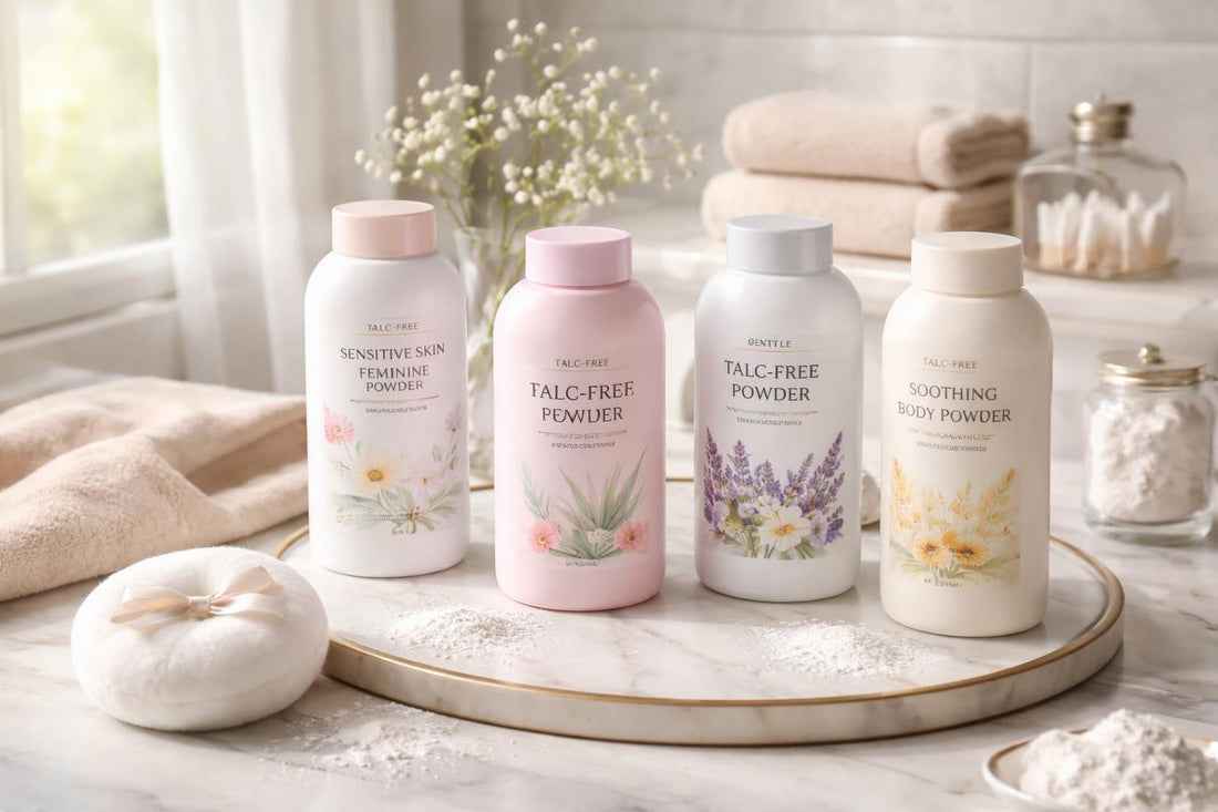 Assorted gentle feminine powders for sensitive skin
