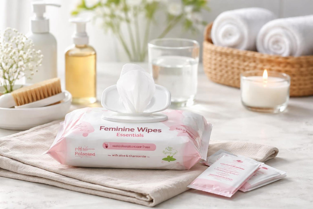 Feminine wipes essentials range used safely for comfort