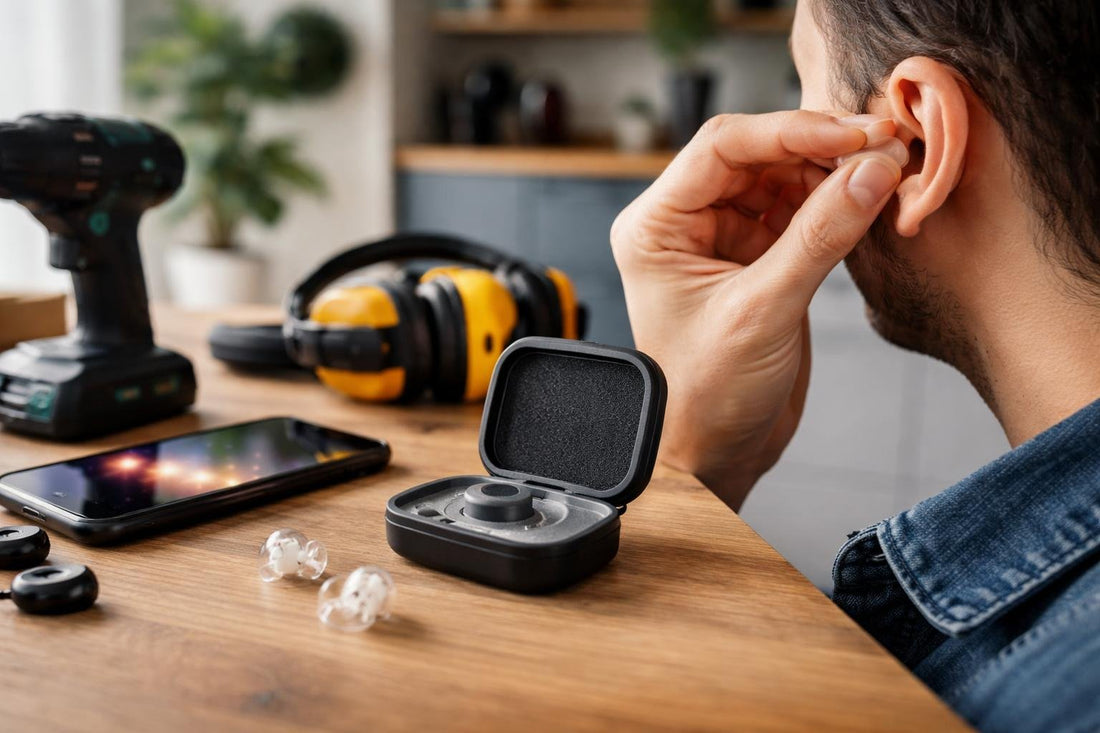 Correctly fitting hearing protection earplugs before a gig