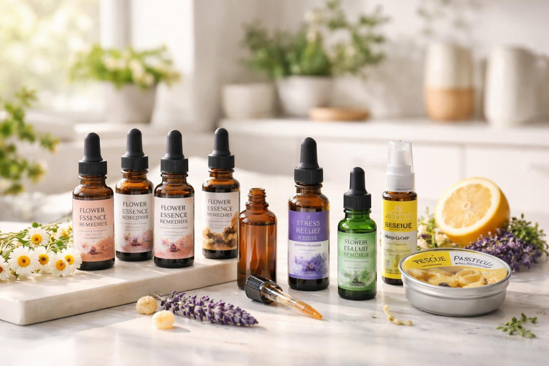 flower essences and alternatives on table