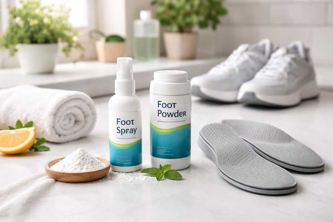 Beginner foot odour control sprays powders and insoles