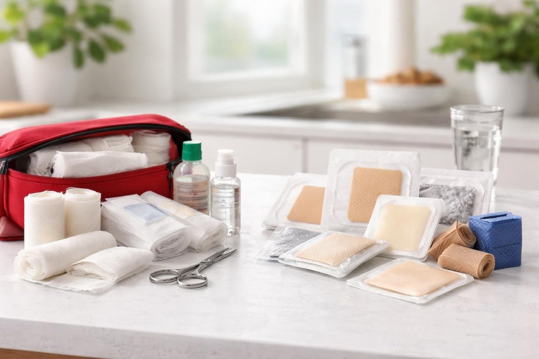 First aid gauze and alternative dressings compared for kits