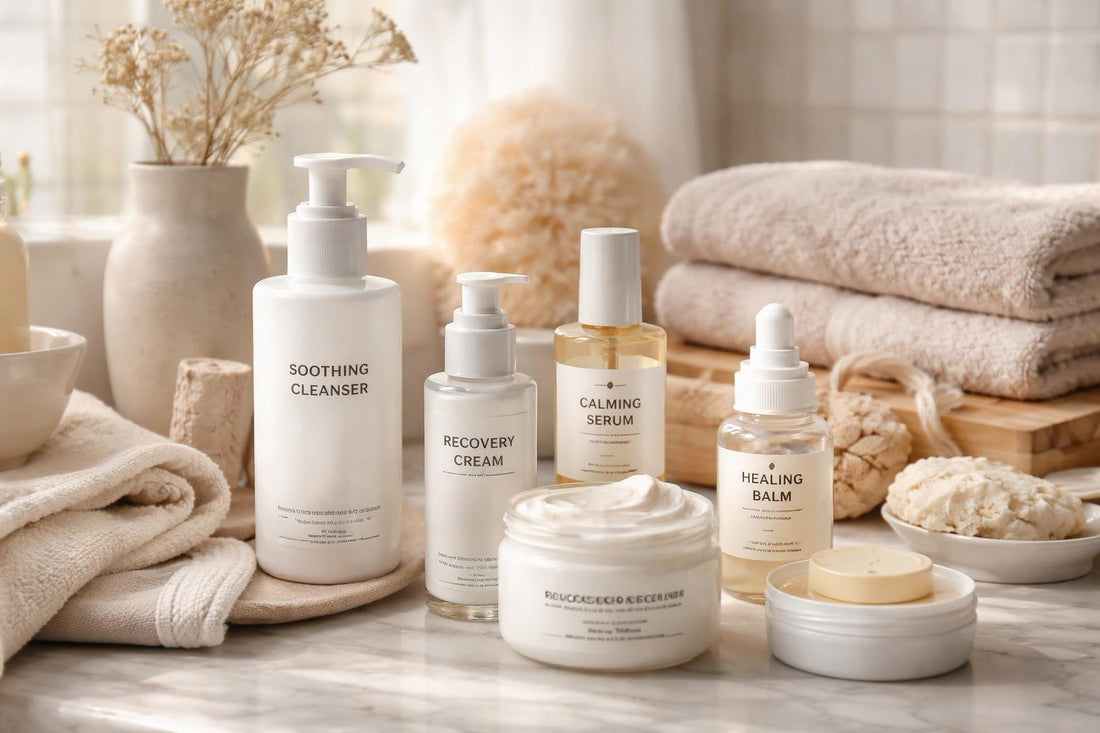 Gentle skincare routine for eczema psoriasis and rosacea flare ups