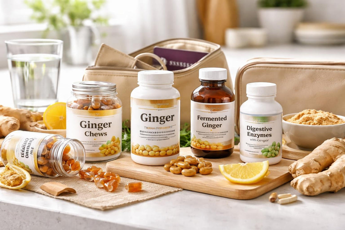 ginger supplements collection for travel and nausea