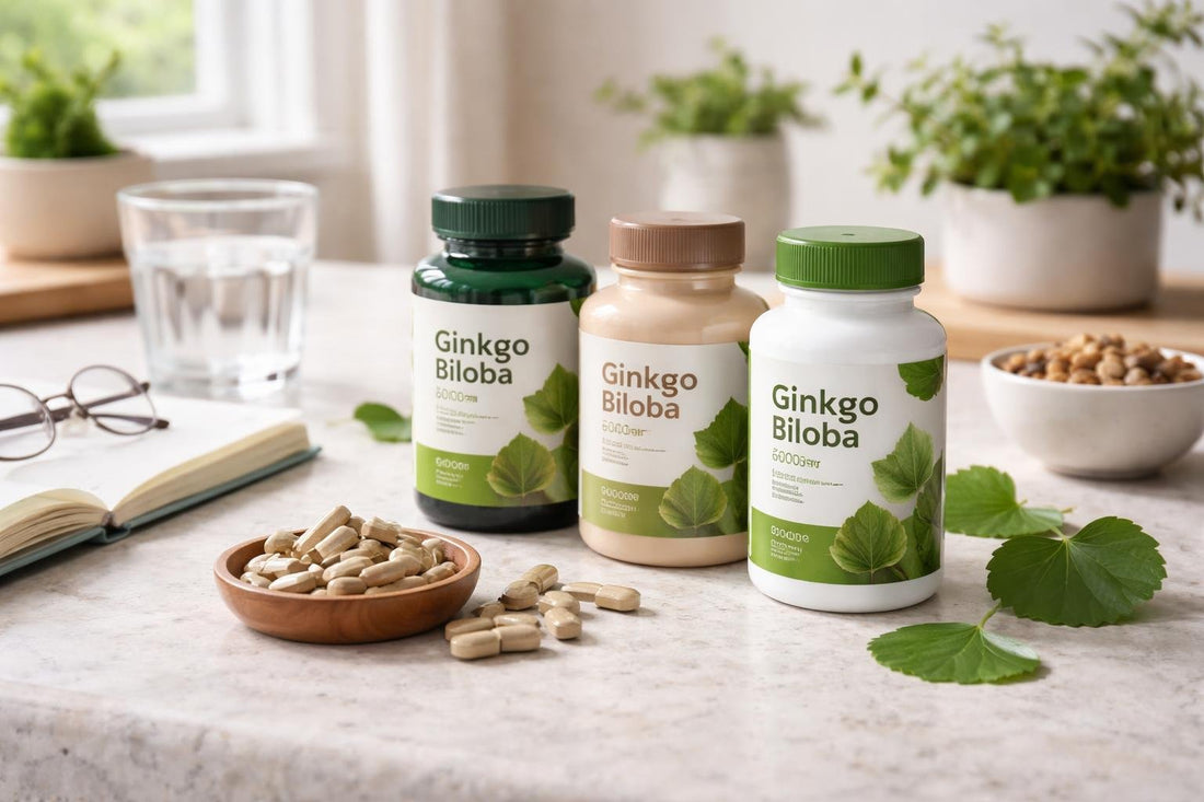 Ginkgo biloba supplement bottles and capsules UK guide
