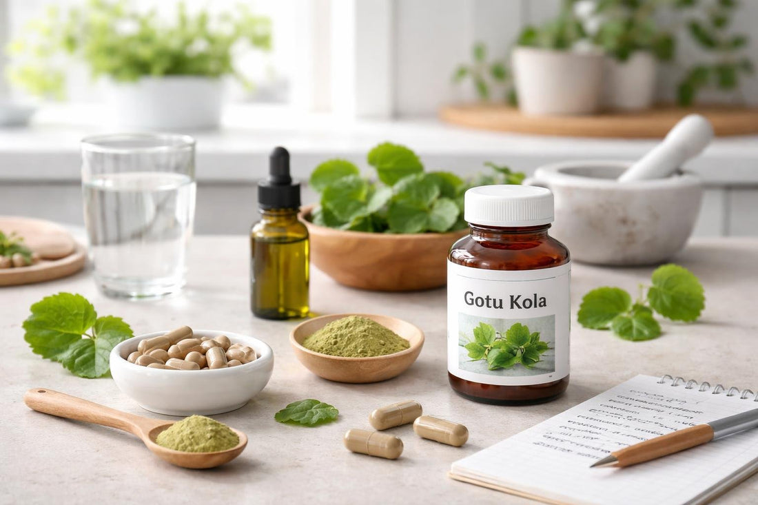 Gotu kola capsules and herbal extract with dosage notes
