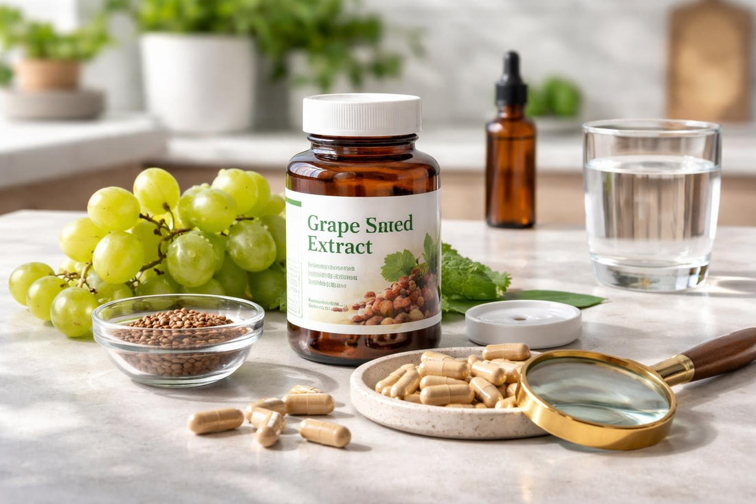 Grape seed extract capsules and quality checks