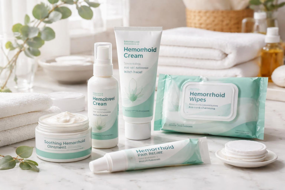 sensitive-skin haemorrhoid pain relief products display