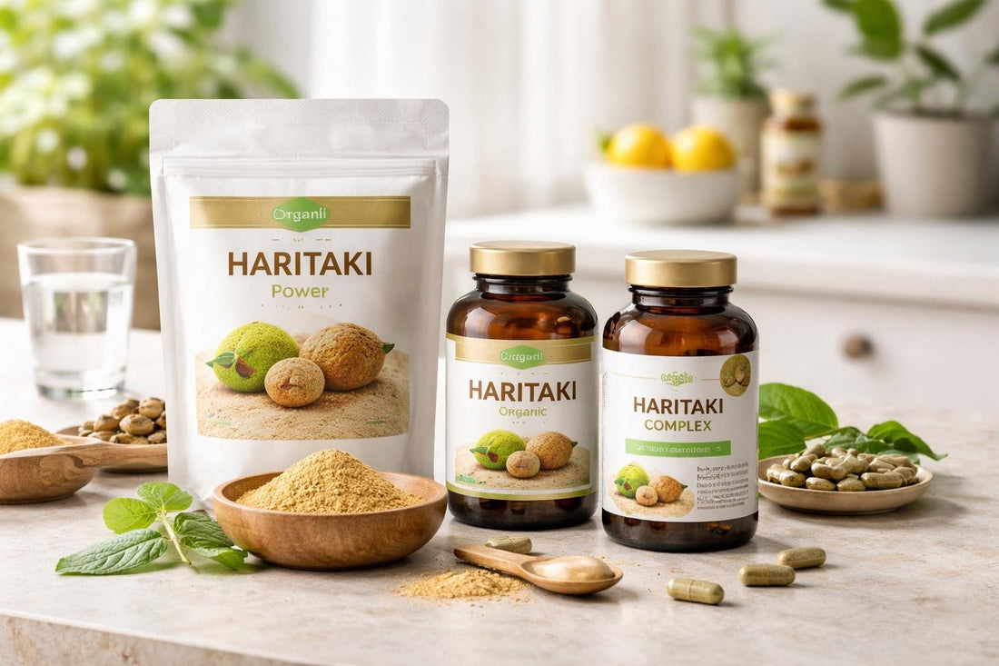 Haritaki supplement powders and capsules