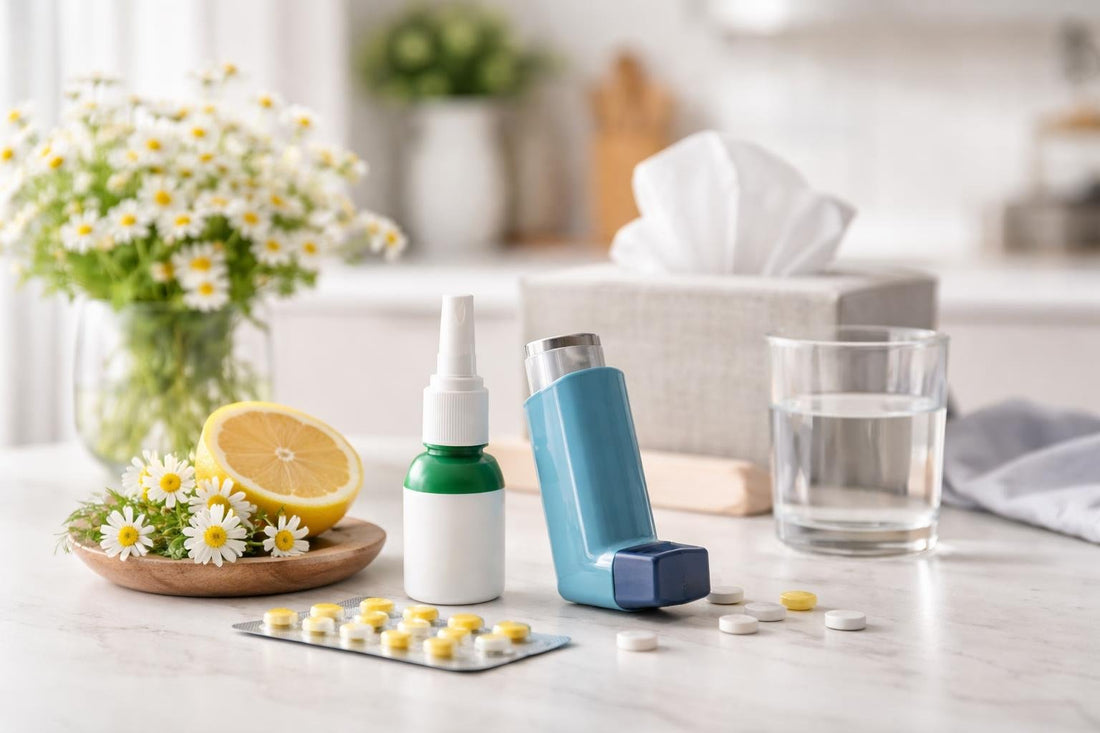 Hay fever medicines, nasal spray and inhaler guide image