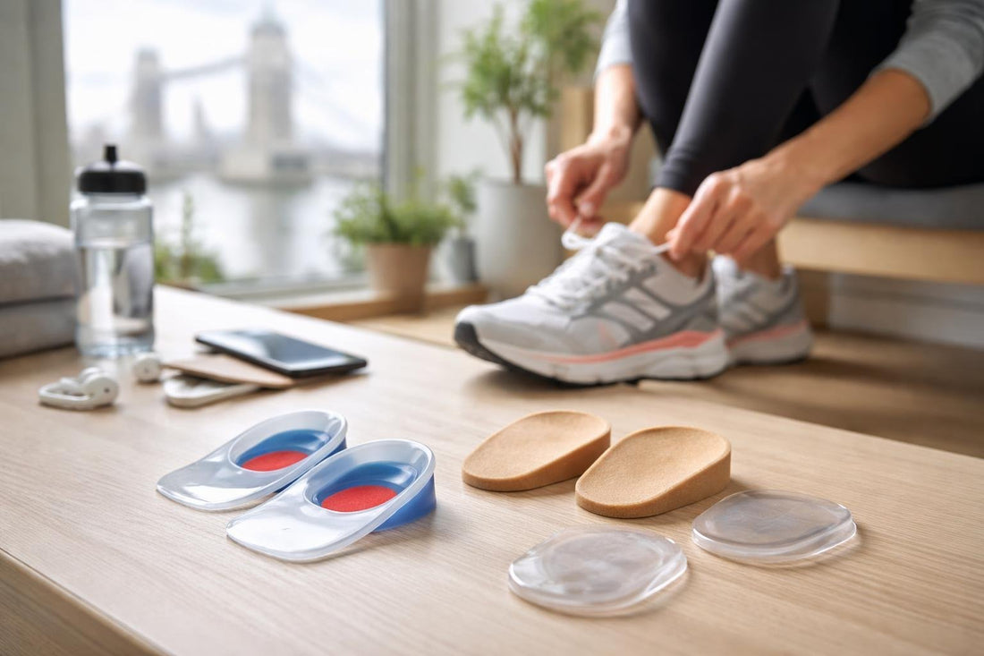 runner testing heel cushion protectors in trainers