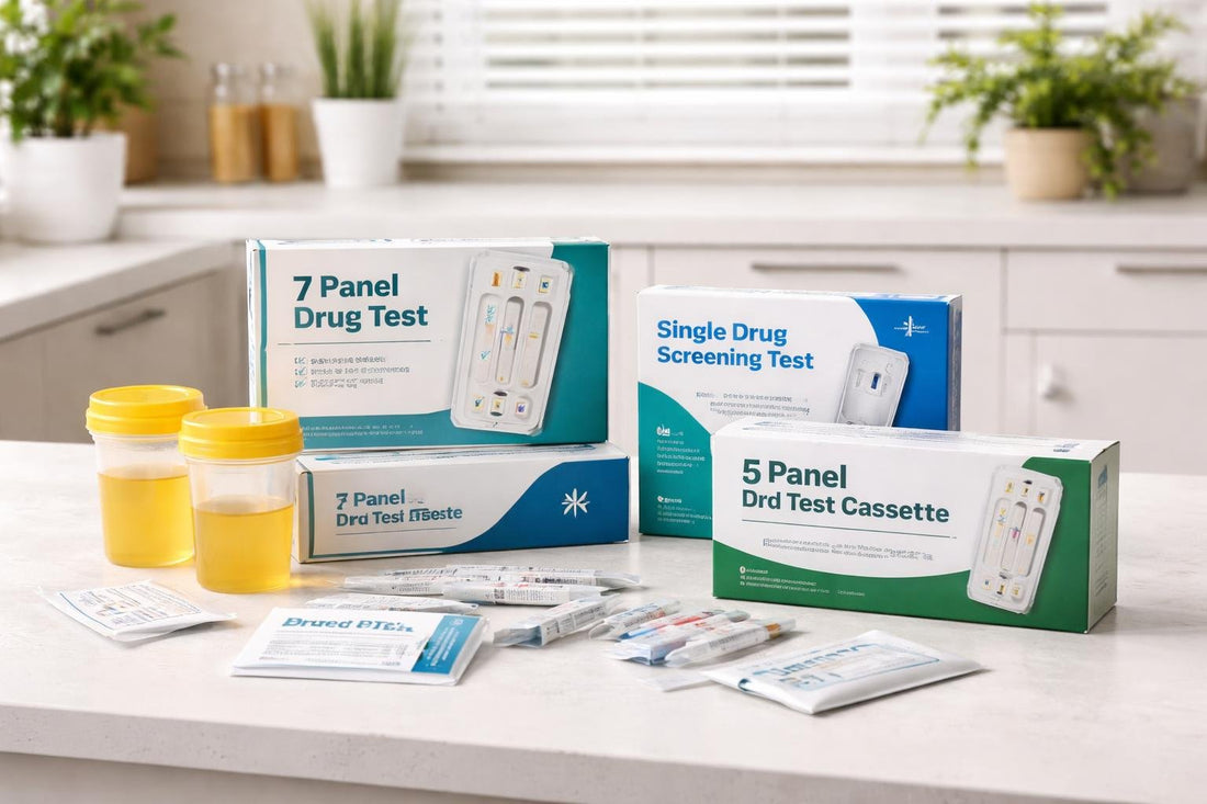 home drug test kits laid out for