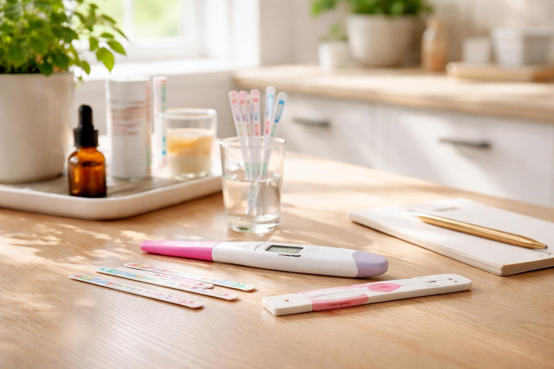 Beginner using home family planning test kit at home